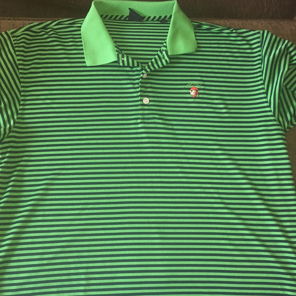 Striped dunning golf polo